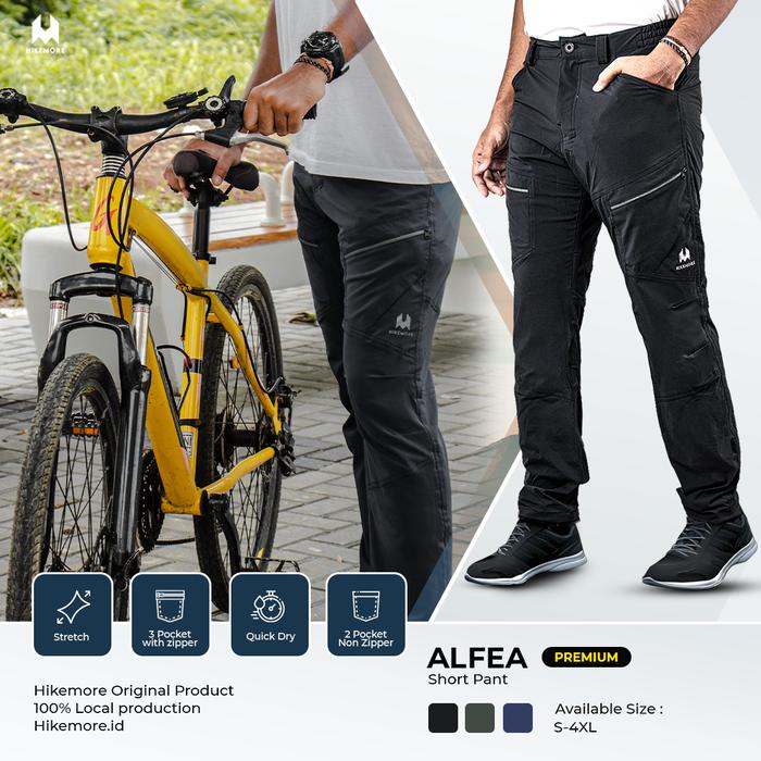 Gambar Celana Panjang Pria Bersepeda Outdoor Hikemore Alfea Premium Original - Hitam, S dari Hikemore undefined Tokopedia