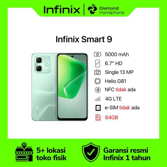Gambar Infinix Smart 9 4/64 4/64GB 4GB 64GB Garansi Resmi - Green dari Diamond Handphone Bali undefined Tokopedia