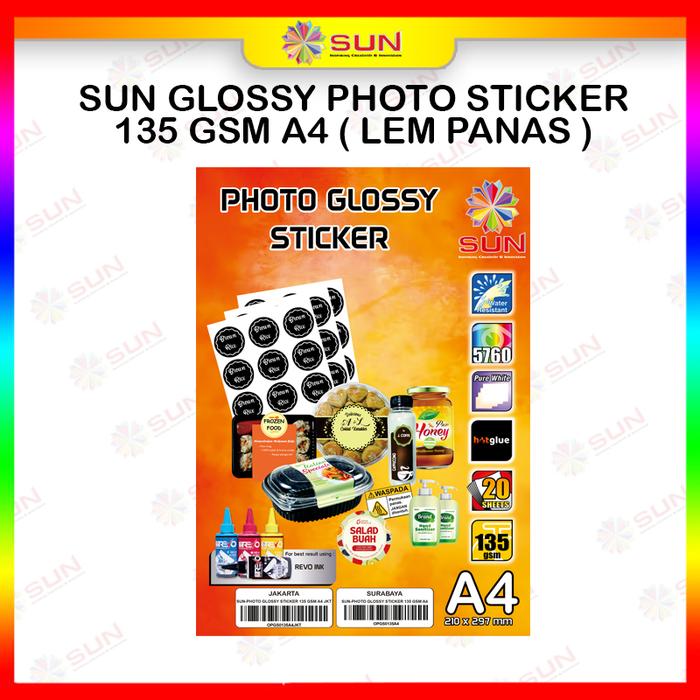 Gambar SUN Photo Glossy Sticker 145 Gsm A4 (Kertas Sticker) - 135 gsm, Jakarta dari Sun Indonesia undefined Tokopedia