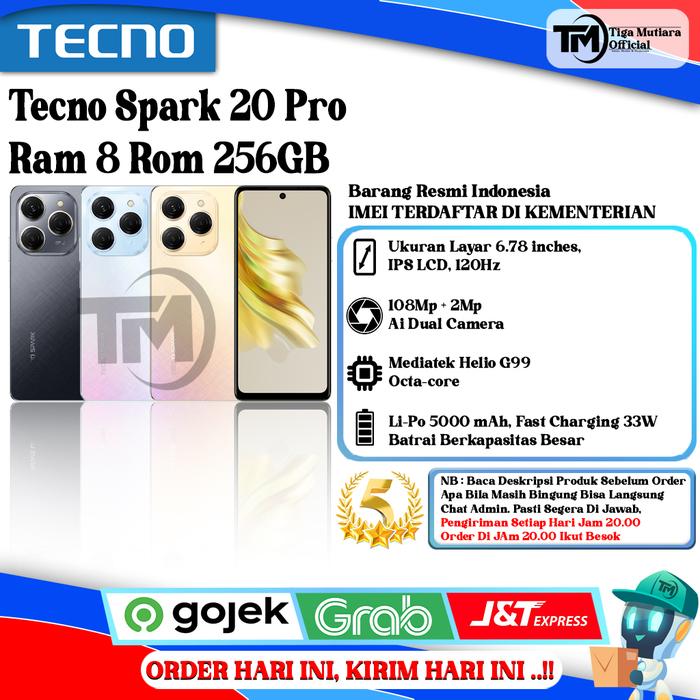 Gambar Tecno Spark 20 Pro Ram 8/256GB | Ram 12/256GB - 8/256GB dari Tiga Mutiara Store undefined Tokopedia