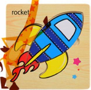 Gambar Mainan Edukasi / Puzzle Anak / Puzzle Kayu Anak Timbul - ROKET LAMA dari TweedyToys undefined Tokopedia