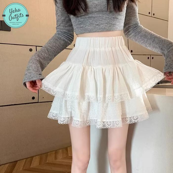 Gambar Minnie Rok Pendek Wanita Korea Bawahan Rok Mini Putih Hitam Murah - Kuning dari Yeha Outfits undefined Tokopedia