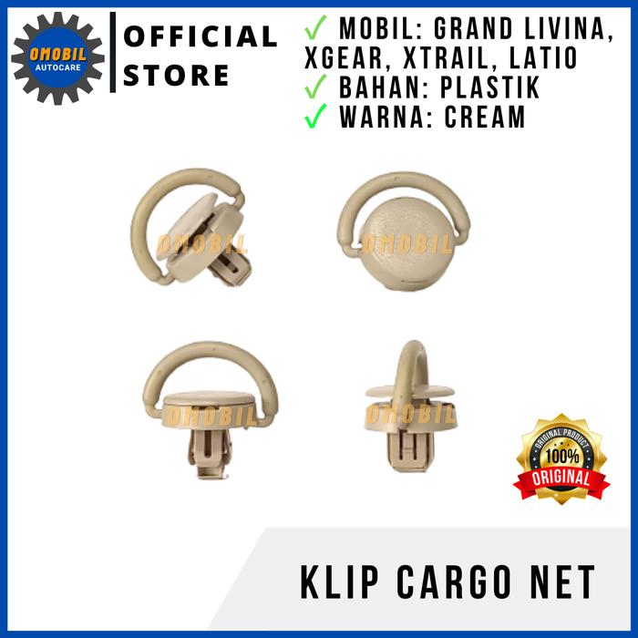 Gambar KANCING KLIP CARGO NET JARING BAGASI MOBIL GRAND LIVINA, LATIO, XTRAIL - Cream dari omobil.autocare undefined Tokopedia