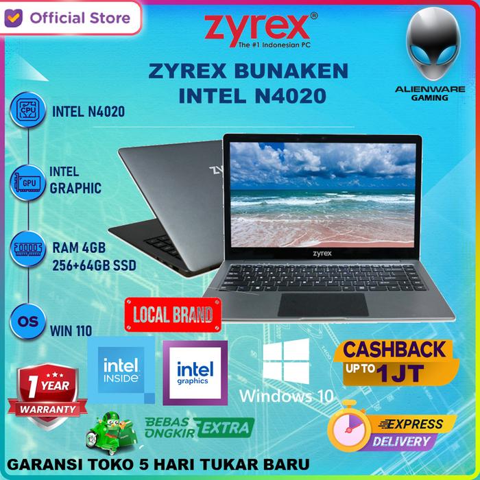Gambar LAPTOP ZYREX BUNAKEN N4020 4GB 256GB+64GB W10 14.0 2Y GRY - UNIT dari ALIENWARE GAMING STORE undefined Tokopedia
