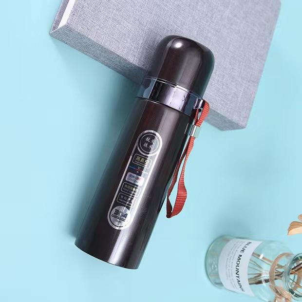 Gambar Termos Stainless Steel Vacuum Flask High Quality Tahan Air Panas 500ML 433-1 only one newdeisgn - 433-1 hitam dari widi market_NEW undefined Tokopedia