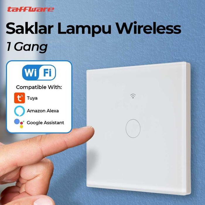 Gambar Tuya Saklar Lampu Wireless WIFI RF 433Mhz Smart Home - WHK05 - 1 Gang dari Hardware Solutions undefined Tokopedia