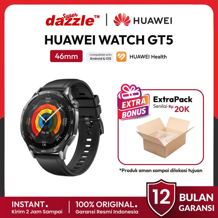 Gambar [ Bonus TWS ] Smartwatch Huawei Watch GT 5 PRO | GT5 Original Garansi Resmi 12 Bulan HUAWEI Official Store Indonesia - promodazzle promo dazzle yogyakarta jogja jam tangan mewah smart band pintar amoled android pria wanita golf ori murah termurah terlaris - GT5 46mm Black dari DZL Official Store undefined Tokopedia