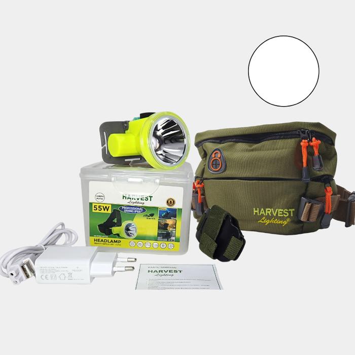 Gambar 55W PAKET ISI 3 HEADLAMP DIVING IP68 HARVEST LED SENTER KEPALA SELAM - PUTIH Dgn TAS dari Tiga Andalan Laksana undefined Tokopedia