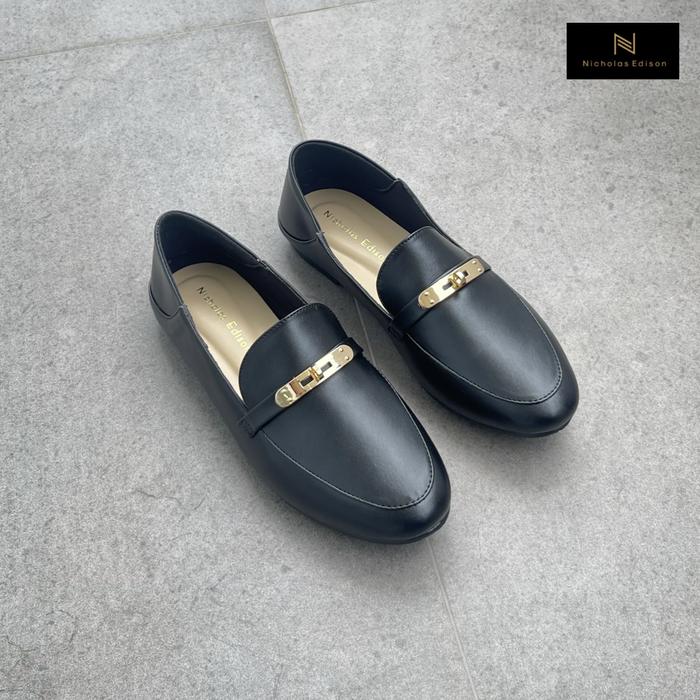 Gambar Nicholas Edison Flat Hera sepatu loafers wanita casual - Hitam, 36 dari Nicholas Edison Shop undefined Tokopedia