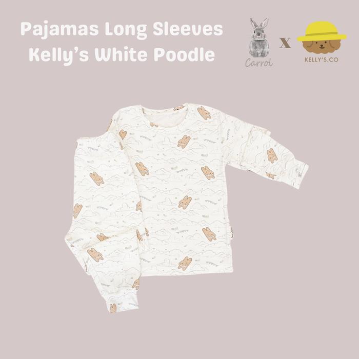 Gambar Carrol n Barrol X Kelly's.co Long Sleeve Pajamas - Piyama Anak - Piyama Tencel - White Poodle, 1-2 Years dari Carrol Baby undefined Tokopedia