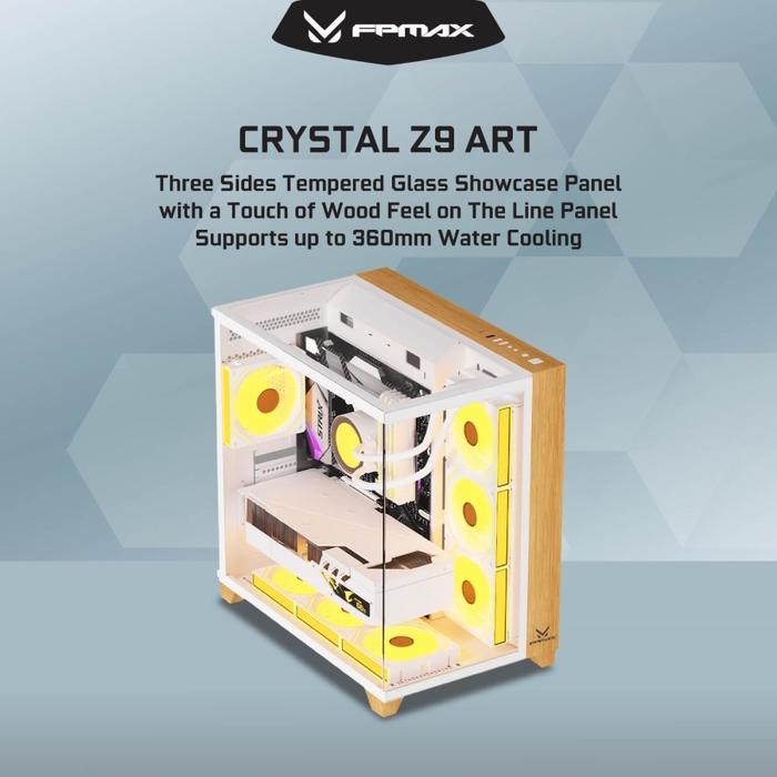 Gambar CASING FPMAX Crystal Z9 Art White + Wood ATX, mATX, ITX dari Pazcom undefined Tokopedia