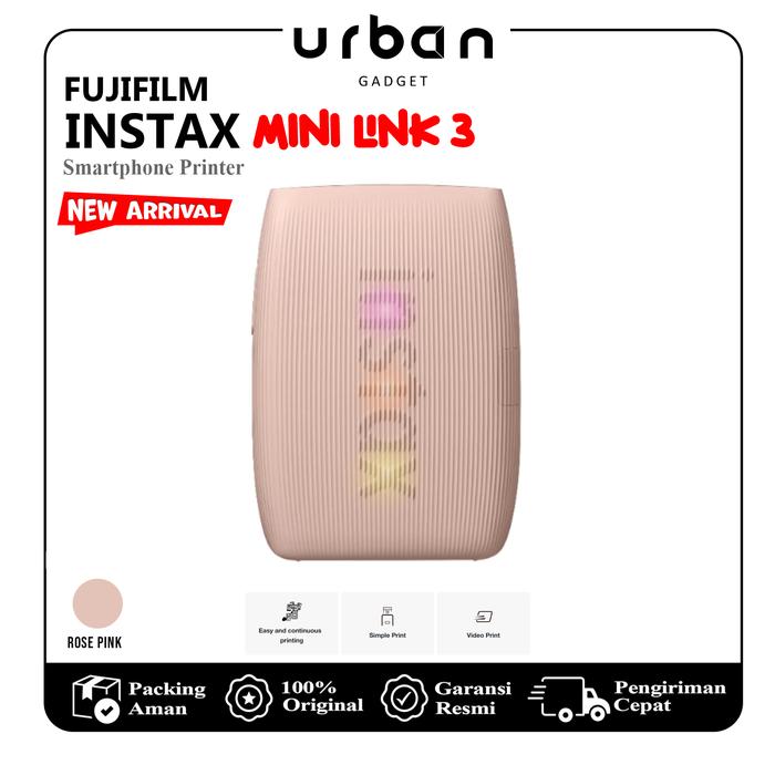 Gambar Fujifilm Instax Mini Link 3 Smartphone Printer - Resmi - ROSE PINK dari Urban Gadget Official undefined Tokopedia