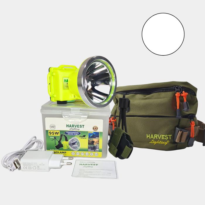 Gambar PAKET ISI 3, 95W HEADLAMP DIVING IP68 HARVEST LED SENTER KEPALA SELAM - PUTIH Dgn TAS dari Tiga Andalan Laksana undefined Tokopedia