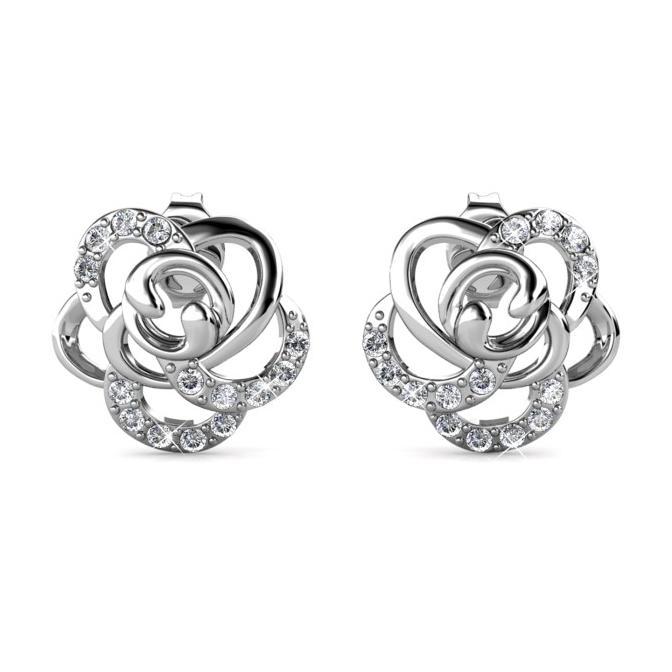 Jual Rose Earrings Anting Crystal by Her Jewellery White Gold