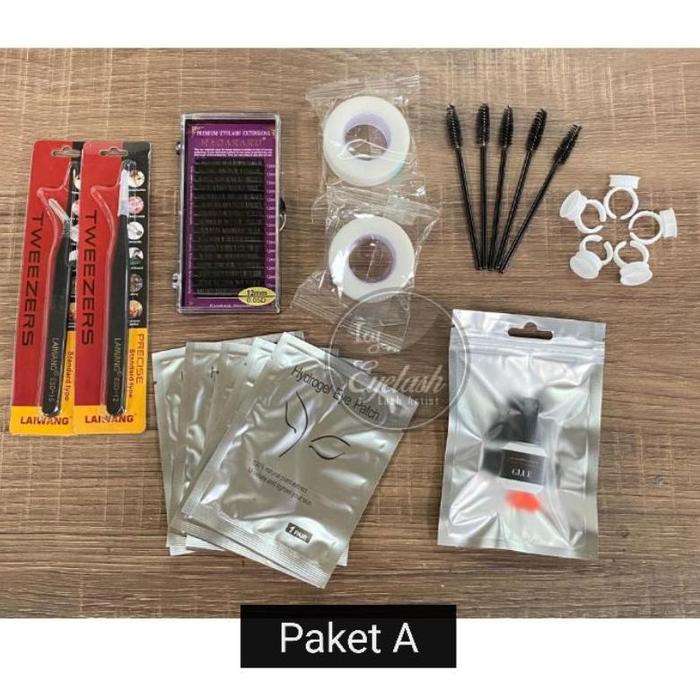 Gambar Eyelash extension basic set / paket eyelash extensions paling murah dan lengkap kwalitas bagus - PAKET A dari cuan ban undefined Tokopedia