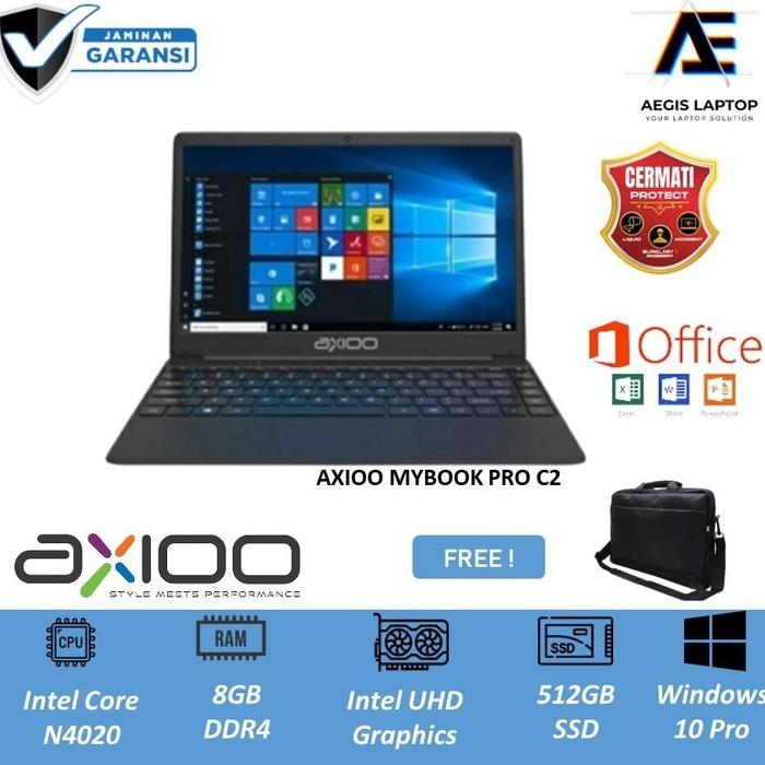 Gambar [READY STOCK] AXIOO MYBOOK PRO C2 14 N4020 8GB 512GB W10PRO 14.0 TKDN - UNIT ONLY, 256GB dari Polaris Mart ID undefined Tokopedia