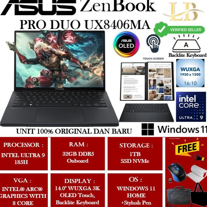 Jual [BARU] ASUS ZENBOOK PRO DUO UX8406MA INTEL EVO ULTRA 185H - Main Image