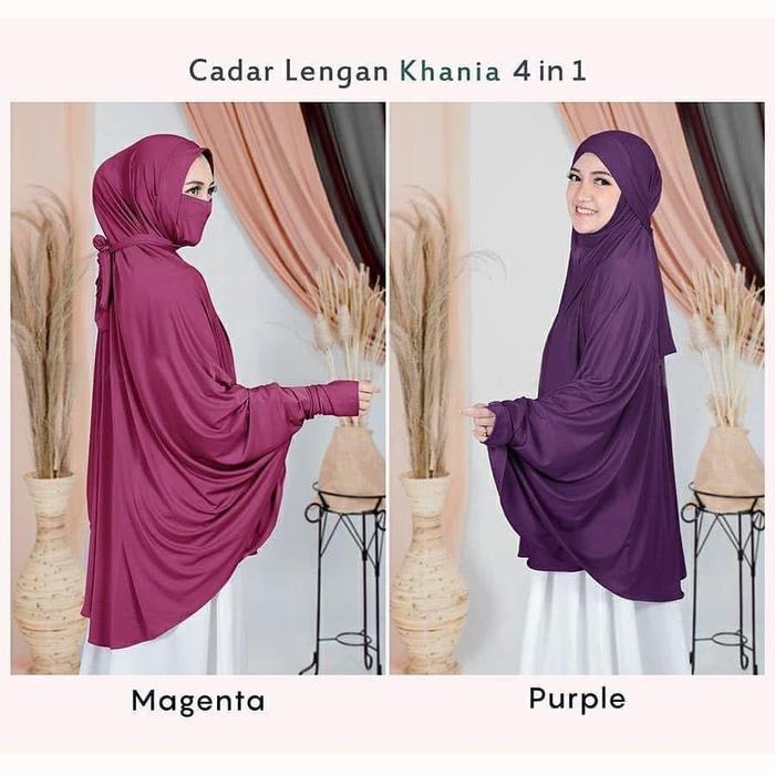 Gambar Khimar Syar’i Cadar Lengan Khania 4in1 Berat 410 gram - purple dari Asyifahijabstore undefined Tokopedia