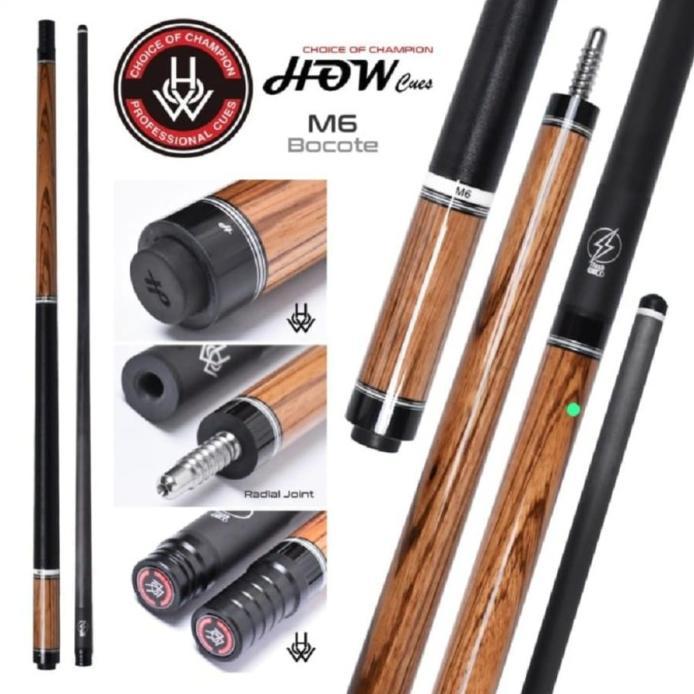 Gambar HOW M6 Flash Series Play Cue Stick Billiard Carbon Low Deflection - M6-BC dari Class Outlet undefined Tokopedia