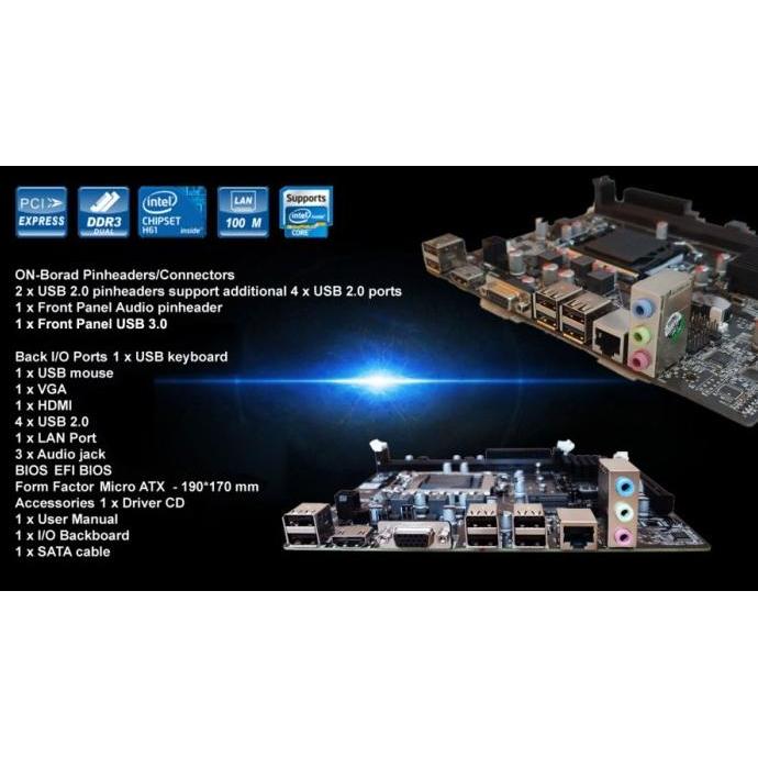 Mainboard Venom H61 Jual Venomrx H61 Intel H61 Lga1155 Ddr3