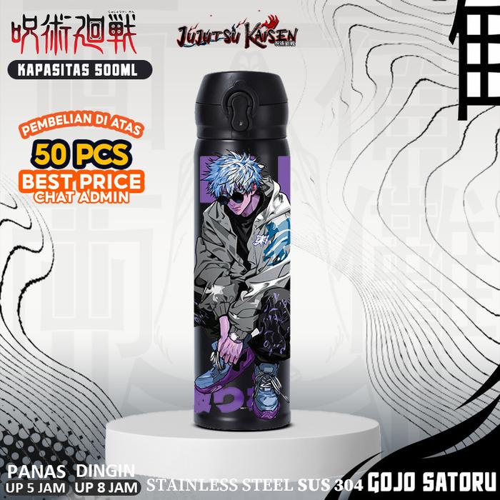 Gambar CUSTOM TUMBLER ANIME JUJUTSU KAISEN AIR MINUM - THERMOS UNIK KADO - BOTOL MINUM SOUVENIR ULANG TAHUN - NOT OFFICIAL - GOJO 2 dari Pinter Cetak undefined Tokopedia