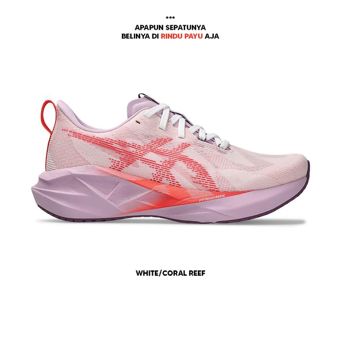 Gambar ASICS NOVABLAST 5 WOMEN'S (1012B765-101) - Sepatu Lari Sneakers Running Sport Original - White/Coral, 38 dari Rindu Payu undefined Tokopedia