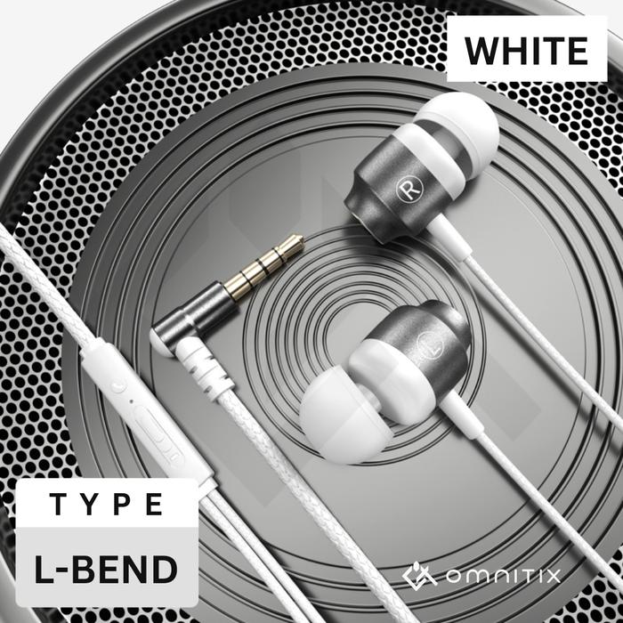 Gambar Echo Wired Gaming Headset Magnetic Earphone High Quality Sound L-Shaped Elbow Powerful Bass with Microphone - Putih dari Omnitix undefined Tokopedia