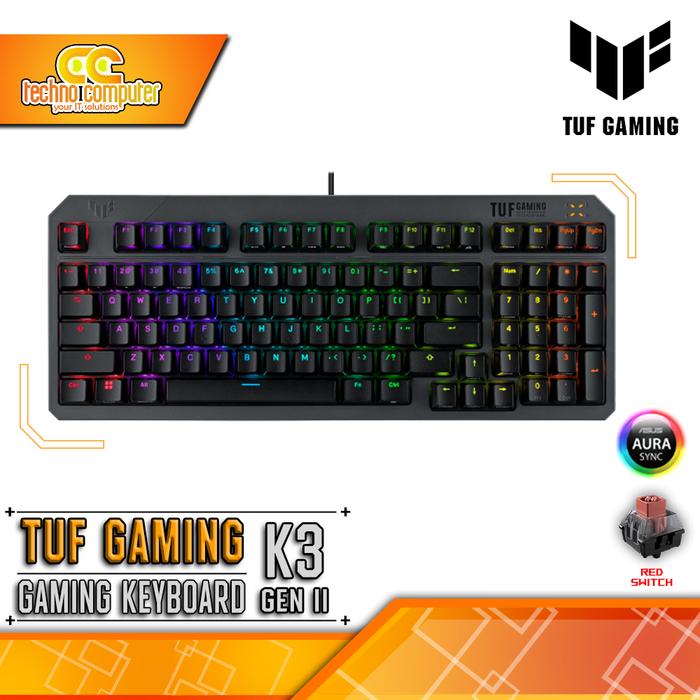 Gambar ASUS RA07 TUF Gaming K3 Gen II Mechanical Switch - Gaming Keyboard - Red dari Techno Computer Bali undefined Tokopedia