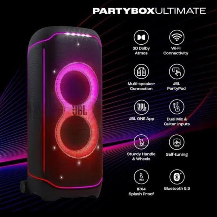 Speaker Portable Wireless Jbl Partybox Ultimate Original With 1100 Rms  Output Power