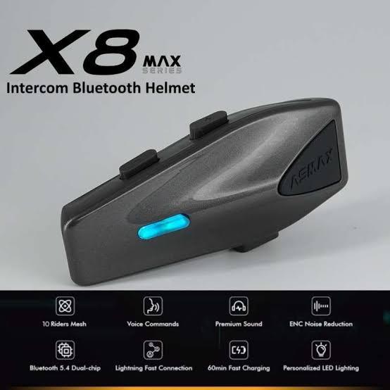 Gambar intercom helm Retouch X8 Max Mesh 10 orang original bluetooth interkom helmet telepon musik music motor gps map bike komunikasi turing touring communication obrol ngobrol mengobrol sharing share klub club dari obimart undefined Tokopedia