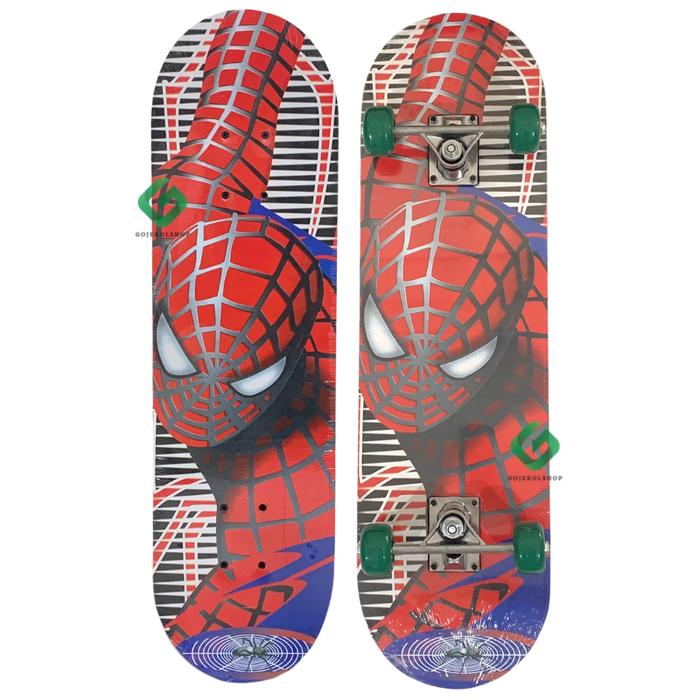Gambar Papan Skateboard Anak Remaja / Papan Seluncur Full Set Ukuran Besar - SPIDERMAN, TANPA DUS SKATE dari gojekolshop undefined Tokopedia