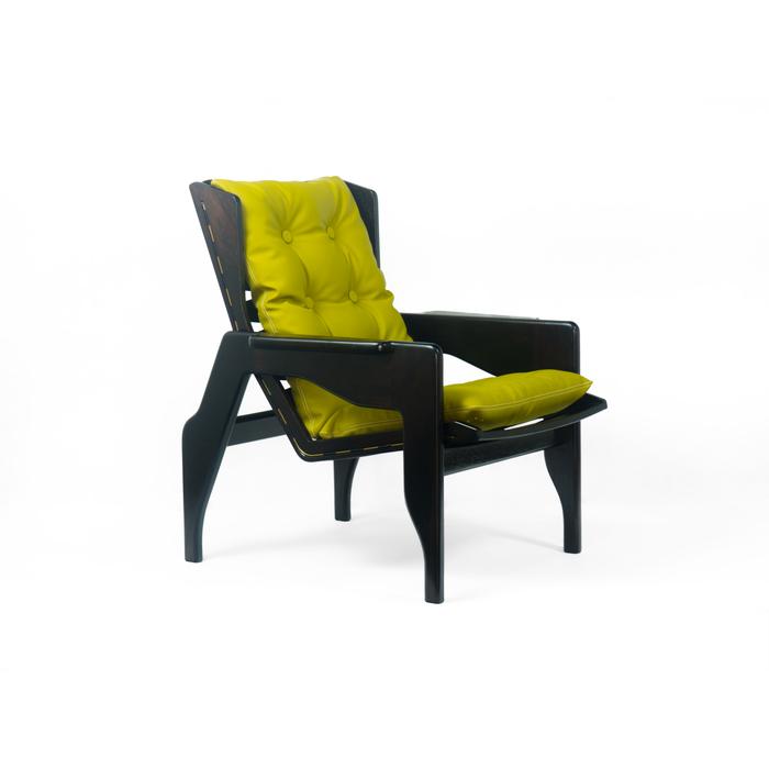 Gambar Lounge Chair / Kursi Malas - DJALOU - Black - Gloss Finish - Hijau dari kaisugih Kab. Bandung Tokopedia