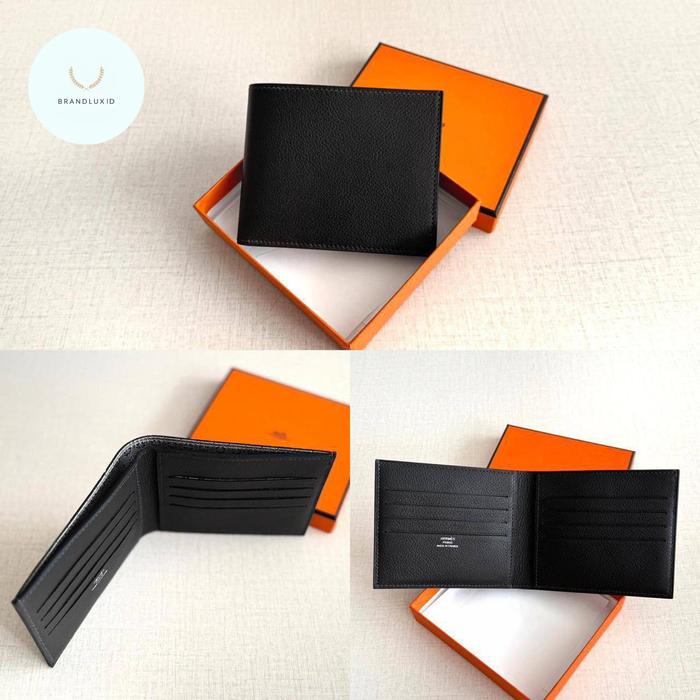 Gambar Hermes Wallet All cards & money slot in Black & Vert Bronze - Vert Bronze dari Brandluxid undefined Tokopedia