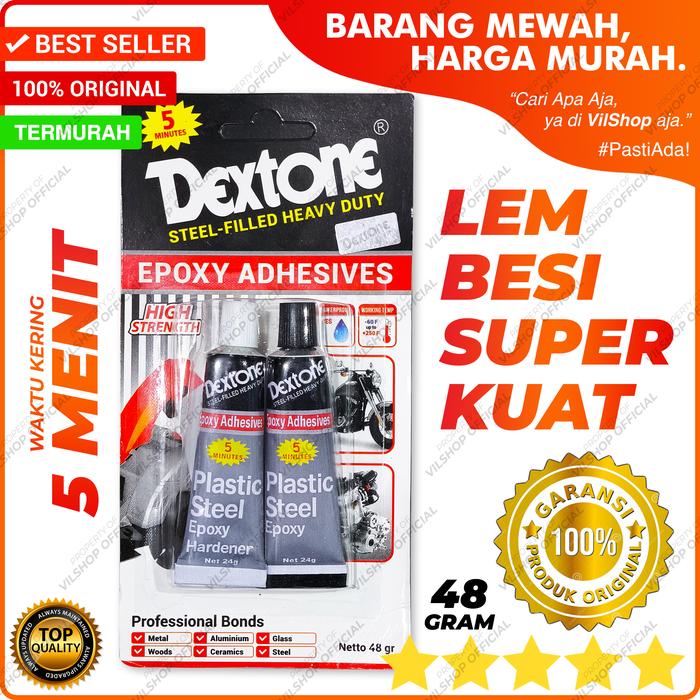 Gambar LEM 2 TON SERBAGUNA DEXTONE ASLI 5 MENIT CEPAT KERING / LEM BESI DUA TON KUAT LEM EPOXY STEEL 5MENIT 2 KOMPONEN HARDENER RESIN DEKSTON EPOKSI CAMPUR HITAM TAHAN PANAS ARALDIT ARALDITE DEXTON PLASTIK BESI STAINLESS KUNINGAN BAJA STENLIS KERAMIK KRAMIK dari VilShop Official undefined Tokopedia