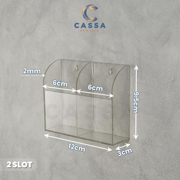 Gambar TEMPAT PENYIMPANAN REMOTE AC / STAND REMOTE ACRYLIC / TEMPAT REMOT TV - 2 SLOT dari Cassa Acrylic undefined Tokopedia