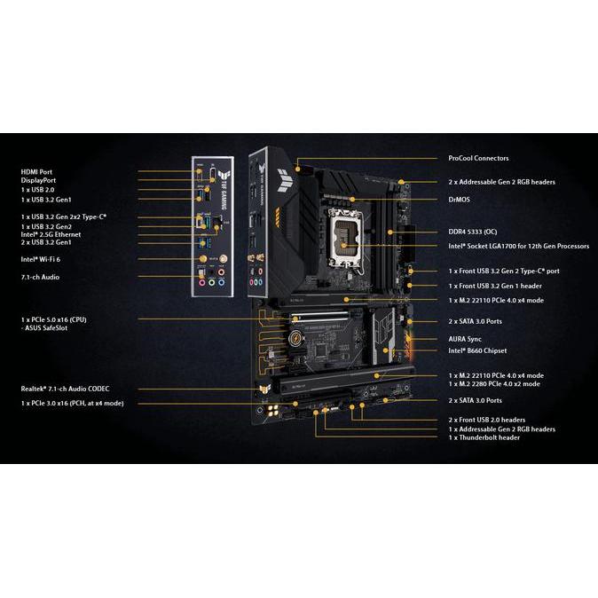 Stok Terbatas Asus Tuf Gang B660 Plus Wifi D4 Motherboard B660 Ddr4 Lga1700