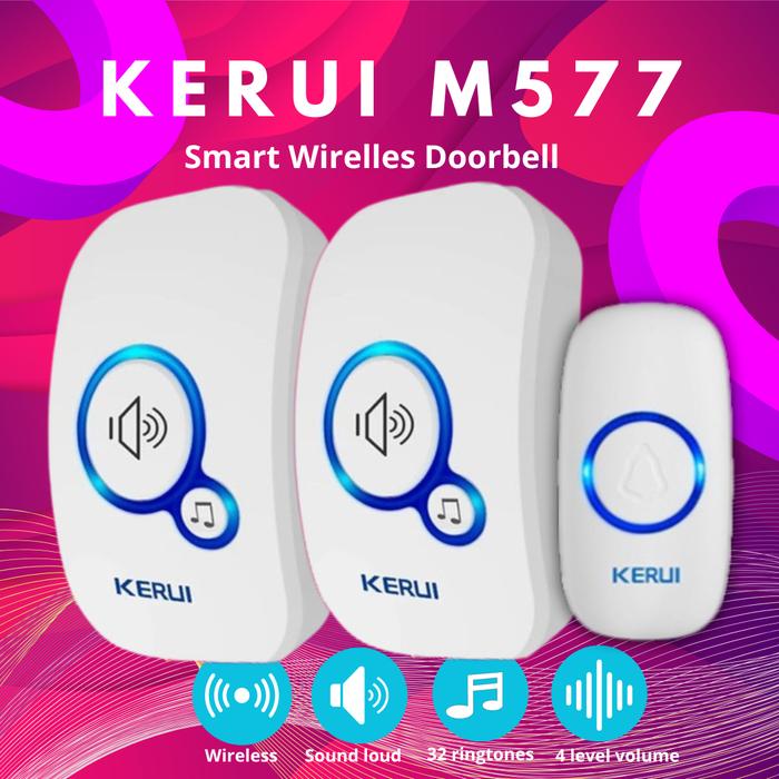 Gambar KERUI Bel Rumah Wireless Bel Pintu Doorbell M577 2 Receiver F53 Door Bell Waterproof - Putih dari Asyam Weiseman undefined Tokopedia