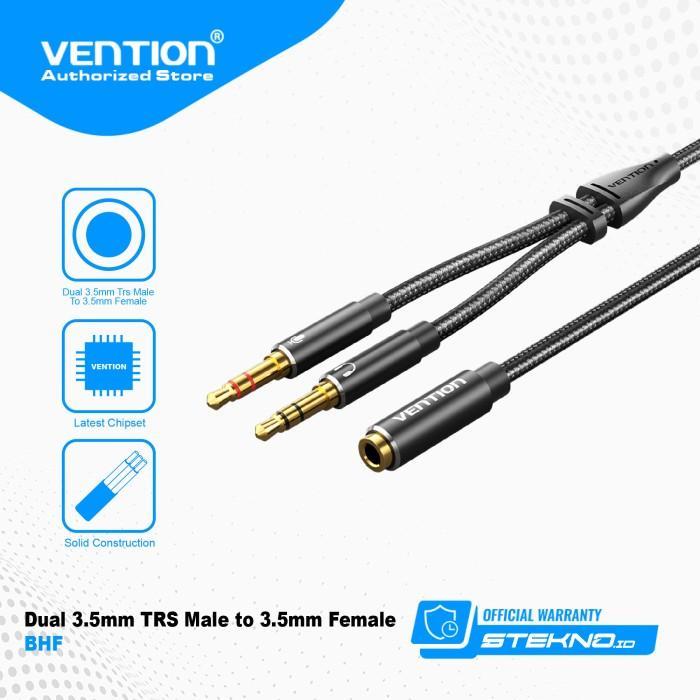 Jual Vention Kabel Jack Aux Audio Splitter Dual Male to