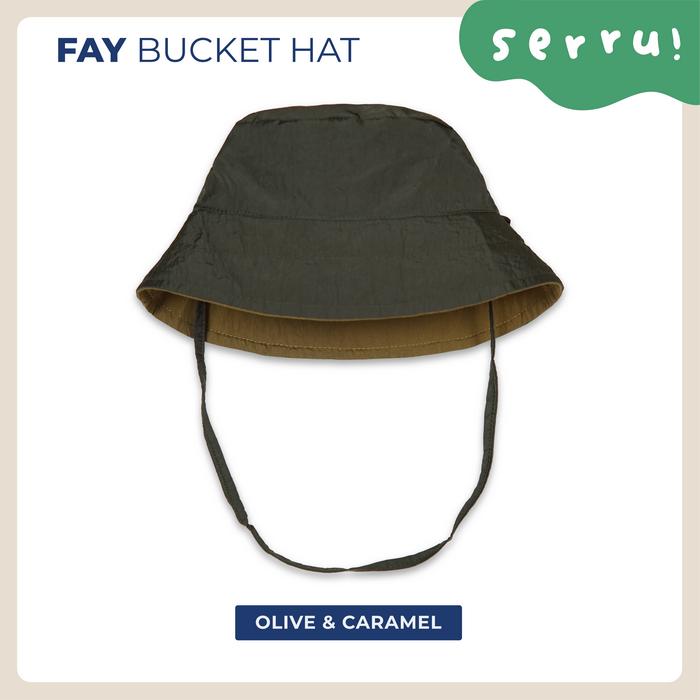 serru! FAY Bucket Hat Topi Anak dan Dewasa Olive Caramel, S