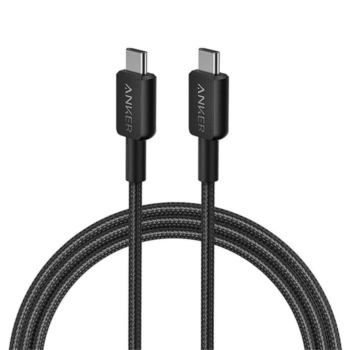 Gambar Anker 322 USB C to USB C Cable (6ft Braided) A81F6 - ANKER OFFICIAL STORE ( CODE 10041 ) / KABEL DATA ANKER / CABLE DATA ANKER / FAST CHARGING CABLE DATA / KABEL DATA FAST CHARGING / KABEL DATA TIPE C TO C 6FT 1.8M PD 60W / 322 POWERLINE / ANKER A81F6 - Black dari Gadget Digital ID undefined Tokopedia
