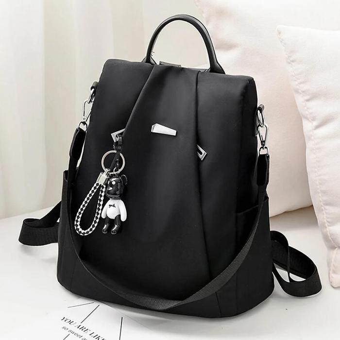 Gambar backpack women anti theft casual outdoor travel backpack ladies nylon daily commuting bag classic travel backpack - black dari GORANSEEL undefined Tokopedia