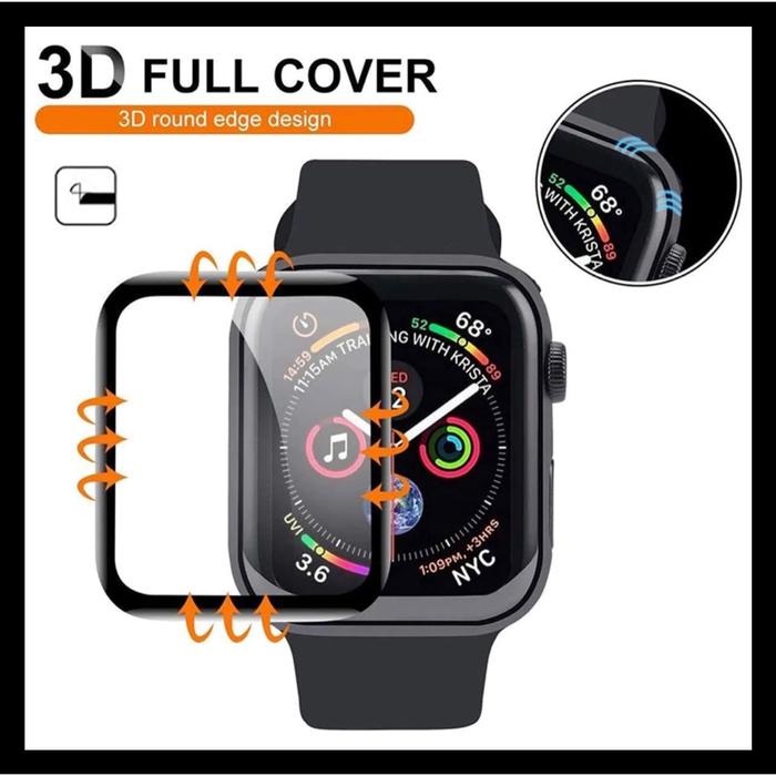 Gambar Tempered Glaas For Apple Watch 38 40 41 42 44 45 46 49 Tempered Glass 3D Soft Curved Iwatch Anti Gores Series 1 2 3 4 5 6 SE 7 8 9 10 Ultra Screen Guard Protector - 3D-FRAME-HITAM, 38MM. dari T-ORIGINAL STORE undefined Tokopedia