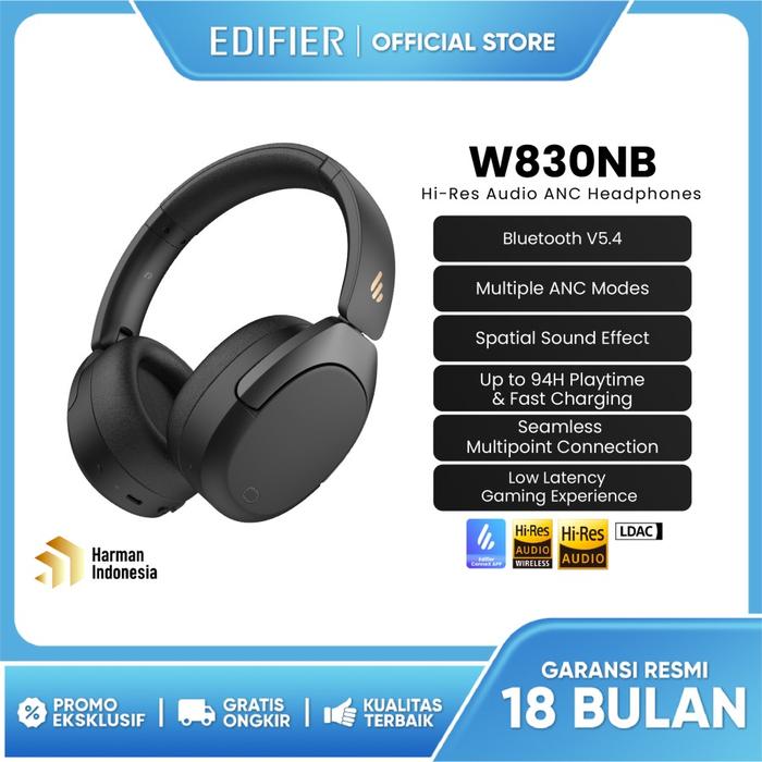Gambar EDIFIER W830NB Hi-Res Audio ANC Headphone - Hitam dari Starcomp Solo undefined Tokopedia