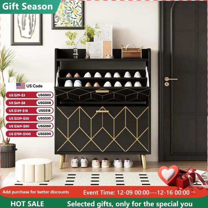 Jual Shoe Cabinet Storage With Flip Drawers, Narrow Organizer