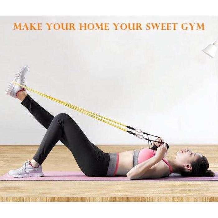 Jual ☆COD☆ Alat Gym Resistance Bands 11 in Set Tali Pembantu