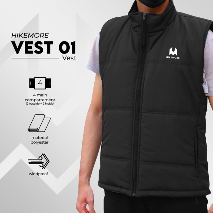 Gambar Rompi Motor Bikers Jaket Vest Hikemore 01 Original - Black, S dari Riung Adventure undefined Tokopedia