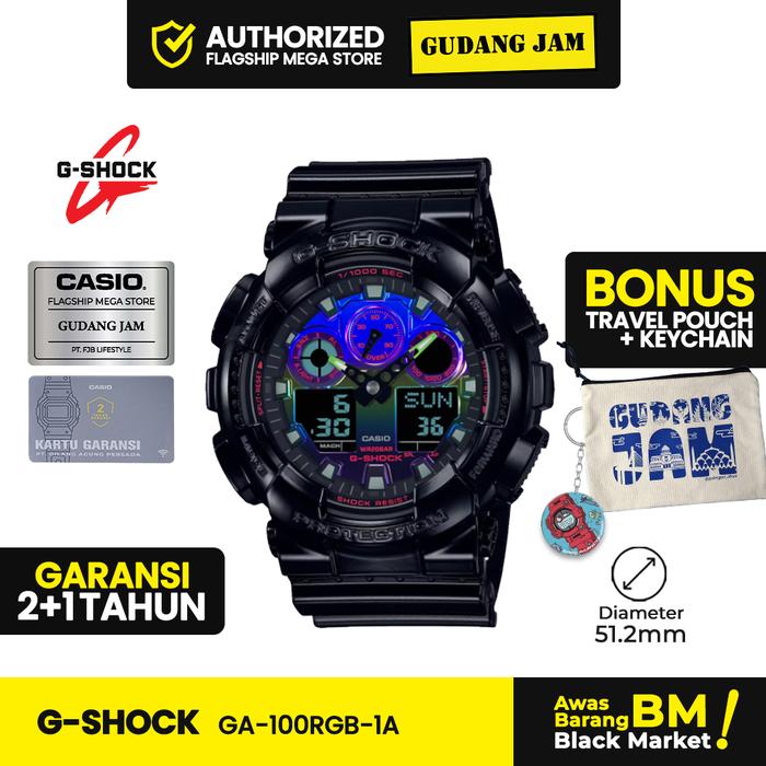Gshock Ga-100rgb-1adr Ga-100 Ga100rgb Ga100 Garansi Resmi Tahun