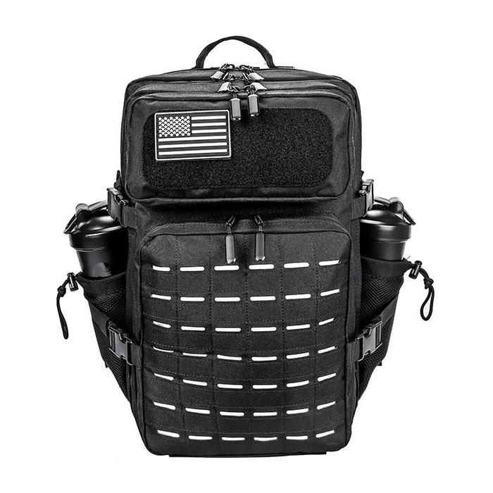 Gambar LHI 45L Military Tactical Backpack Army Camouflage Assault Pack Waterproof Outdoor Survival Bug Out Bag With Bottle Holder - Black, 45L dari GORANSEEL undefined Tokopedia