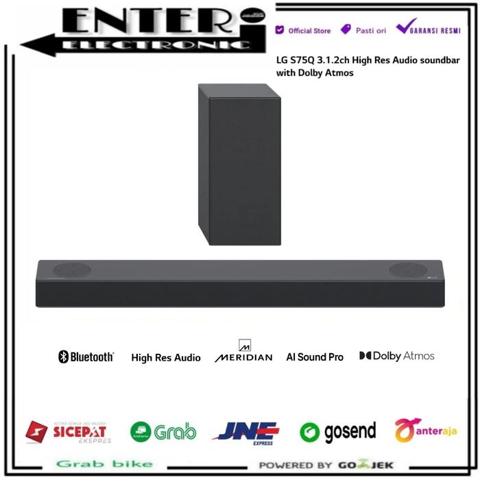 Gambar LG SOUNDBAR S75Q - WIRELESS SOUND BAR 3.1.2 CH 380W RMS MERIDIAN DOLBY ATMOS dari Enter Electronic undefined Tokopedia
