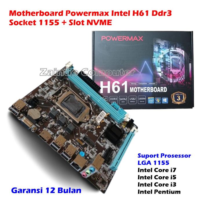 8gb Ddr3 Maxsonic Motherboard H61 Promo MATHERBOARD POWERMAX H61